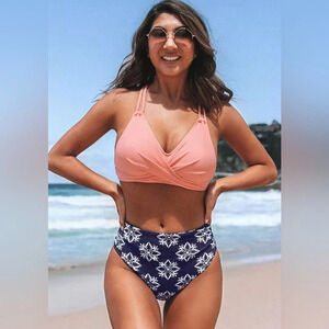 Cupshe Solid and Boho Print Bikini, BNWT,  size M